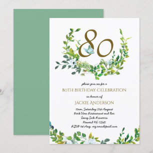 Beautiful Elegant 80th Birthday Invitations Wo/Man