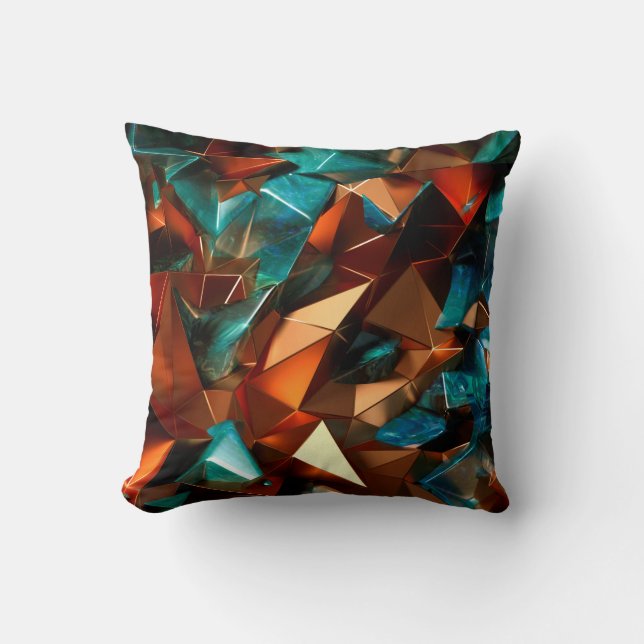 Beautiful, elegant, abstract background with metal throw pillow (Front)