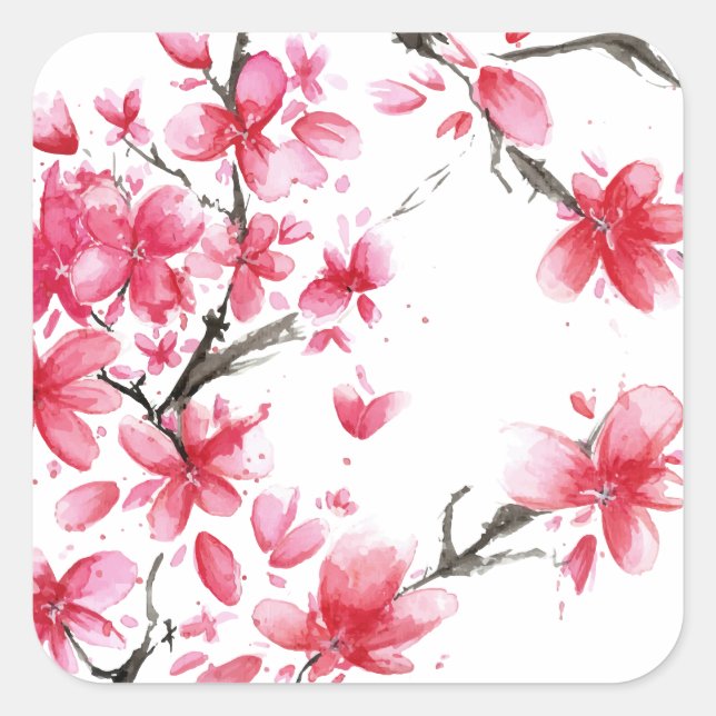 Beautiful & Elegant Cherry Blossom Sticker Seal (Front)