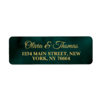 Beautiful Elegant Dark Green Gold Return Address