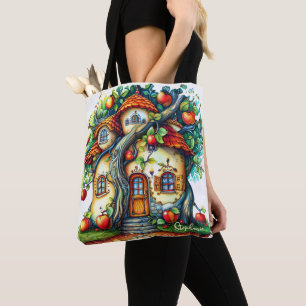 Beautiful Elegant Fantasy Apple Fruit House Tote Bag