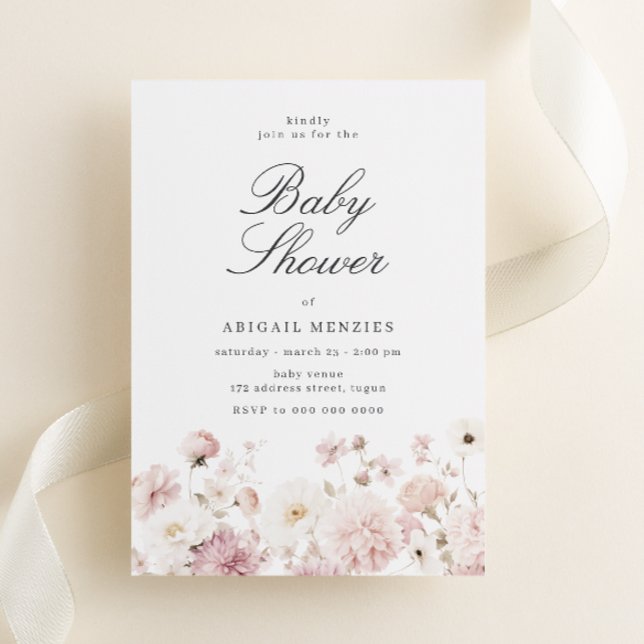Beautiful Elegant Floral Baby Shower Invitation (Creator Uploaded)