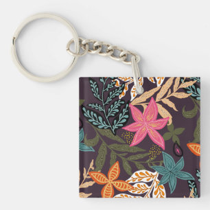 Beautiful Elegant Floral Pattern  Keychain
