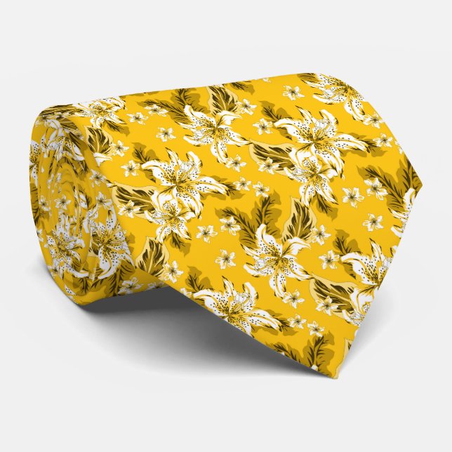 Beautiful elegant flower pattern  tie (Rolled)