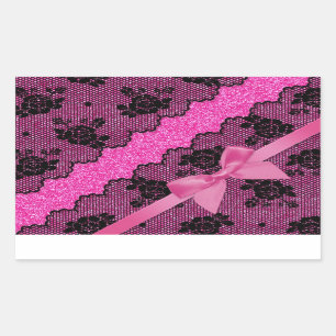 Beautiful elegant girly black lace roses dots sticker