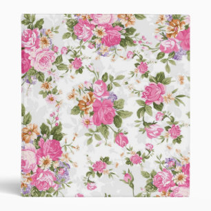 Beautiful elegant girly vintage roses flowers binder