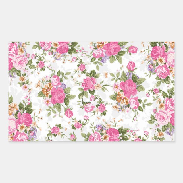 Beautiful elegant girly vintage roses flowers sticker (Front)