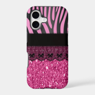 Beautiful elegant girly  zebra lace glitter