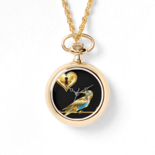 Beautiful elegant gold bird watch