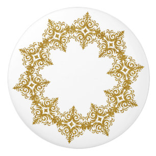 Beautiful Elegant Gold Diadem Design Ceramic Knob