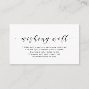 Beautiful Elegant, in Black, Wedding Wishing Well Enclosure Card