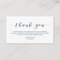 Beautiful Elegant, in Navy Blue, Wedding Thank you