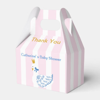 Beautiful & Elegant Mama Swan with Blue Ribbon Favor Box