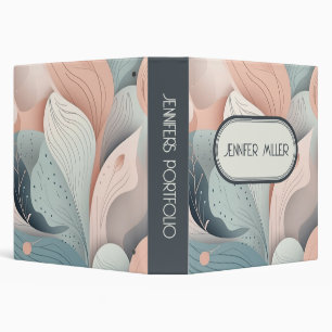 Beautiful elegant pastel leaves design binder