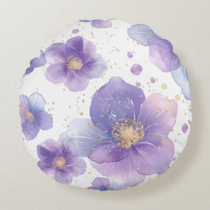 beautiful elegant patten seamless print flower round pillow