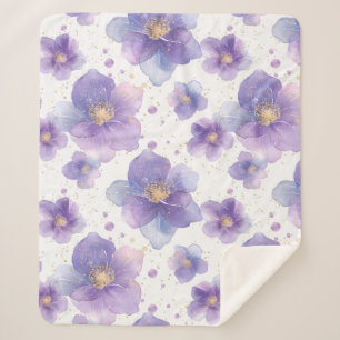 beautiful elegant patten seamless print flower sherpa blanket
