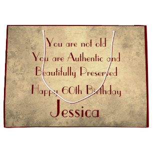 Beautiful elegant personalised 60th Birthday Large Gift Bag