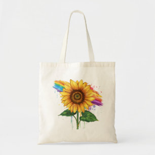 beautiful elegant print with a sunflower tote bag
