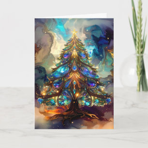Beautiful Elegant Renaissance Style Christmas Tree Holiday Card