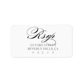 Beautiful Elegant Script font RSVP address label