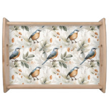 Beautiful Elegant Serving Tray Birds Design