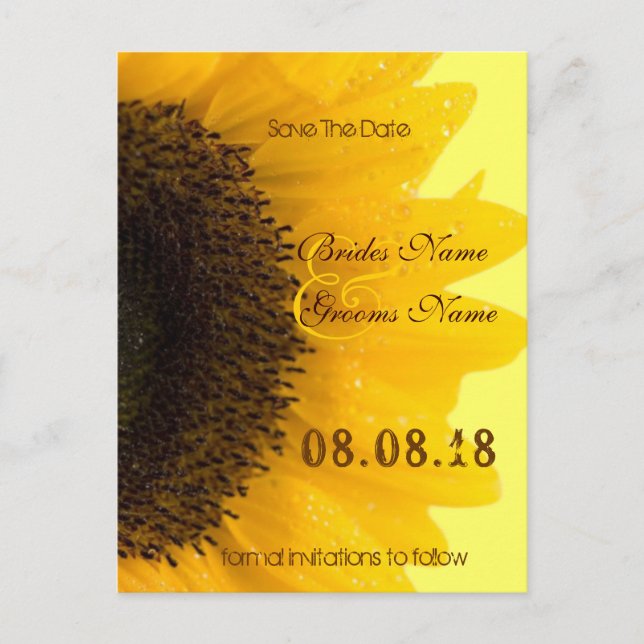Beautiful Elegant Sunflower Wedding Invitation (Front)