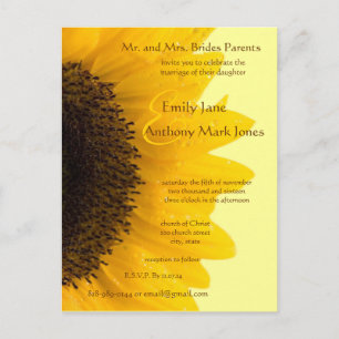 Beautiful Elegant Sunflower Wedding Invitation