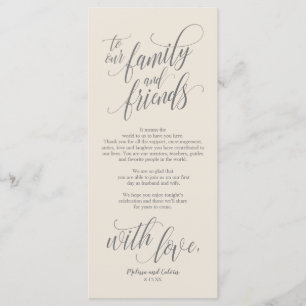 Beautiful Elegant Thank You Place Setting Card