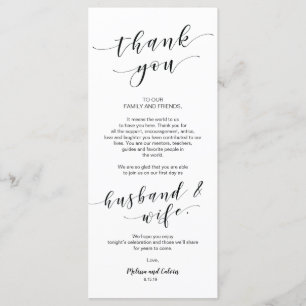 Beautiful Elegant Thank you place setting card