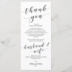 Beautiful Elegant Thank you place setting card