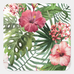 Beautiful & Elegant Tropical Floral Sticker Seal