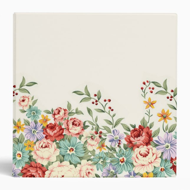 Beautiful elegant vintage spring floral bouquets binder (Front)