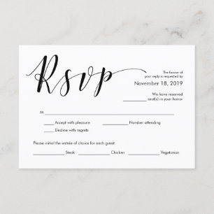 Beautiful Elegant Wedding RSVP Enclosure Card