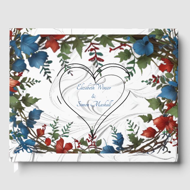 Beautiful,elegant & whimsical wedding themed decor guest book (Front)