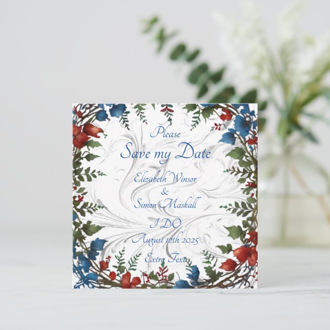 Beautiful,elegant & whimsical wedding themed decor save the date (Standing Front)