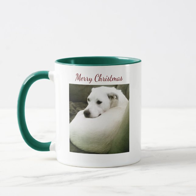 Beautiful Elegant White Labrador Dog Christmas Mug (Left)