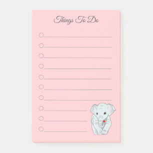Beautiful Elephant Holding a Heart Things To Do Po Post-it Notes