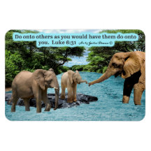 Beautiful Elephant Scripture Magnet   Luke 6:31