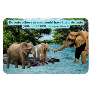 Beautiful Elephant Scripture Magnet Luke 6:31