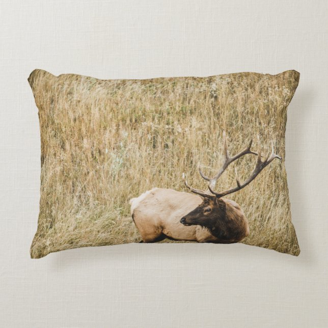 BEAUTIFUL ELK DEER ACCENT PILLOW (Front)