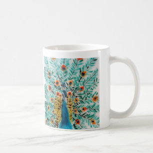 Beautiful Emerald Green Turquoise Peacock Coffee Mug