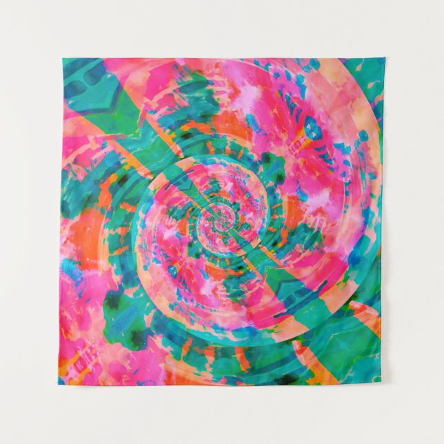 beautiful emotional paint-like illustration abstra tapestry (Front)