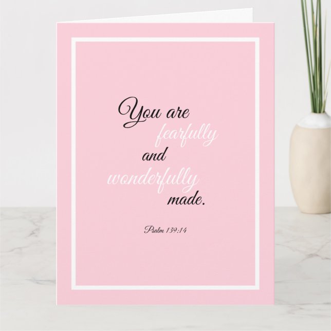 Beautiful Encouraging Bible Quote Psalm 139 Card (Front)