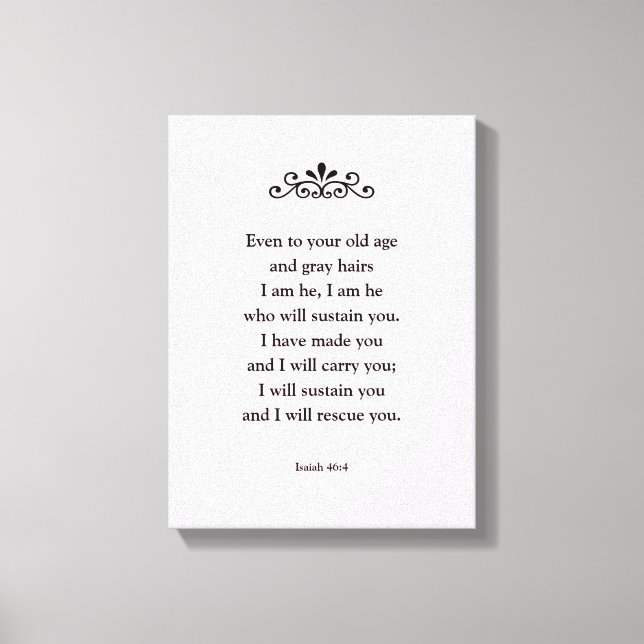 Beautiful Encouraging Scripture Bible Verse Isaiah Canvas Print (Front)
