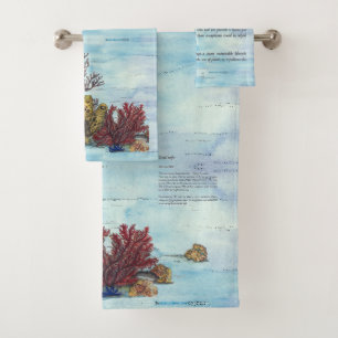 Beautiful Endangered Underwater Coral Reef   Bath Towel Set