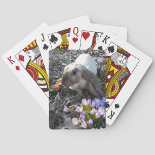 Beautiful English Lop with Flowers Playing Cards