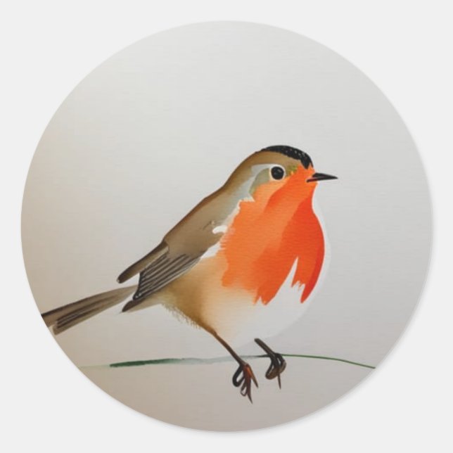 Beautiful English robin  Classic Round Sticker (Front)