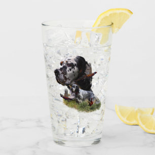 Beautiful English Setter with Pheasant , Art Glass