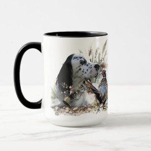 Beautiful English Setter with Pheasant , Art Mug