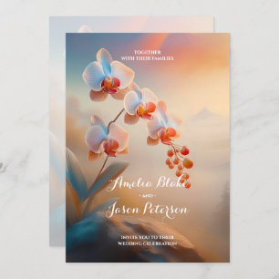 Beautiful Ethereal Colours Orchid Serene Wedding Invitation